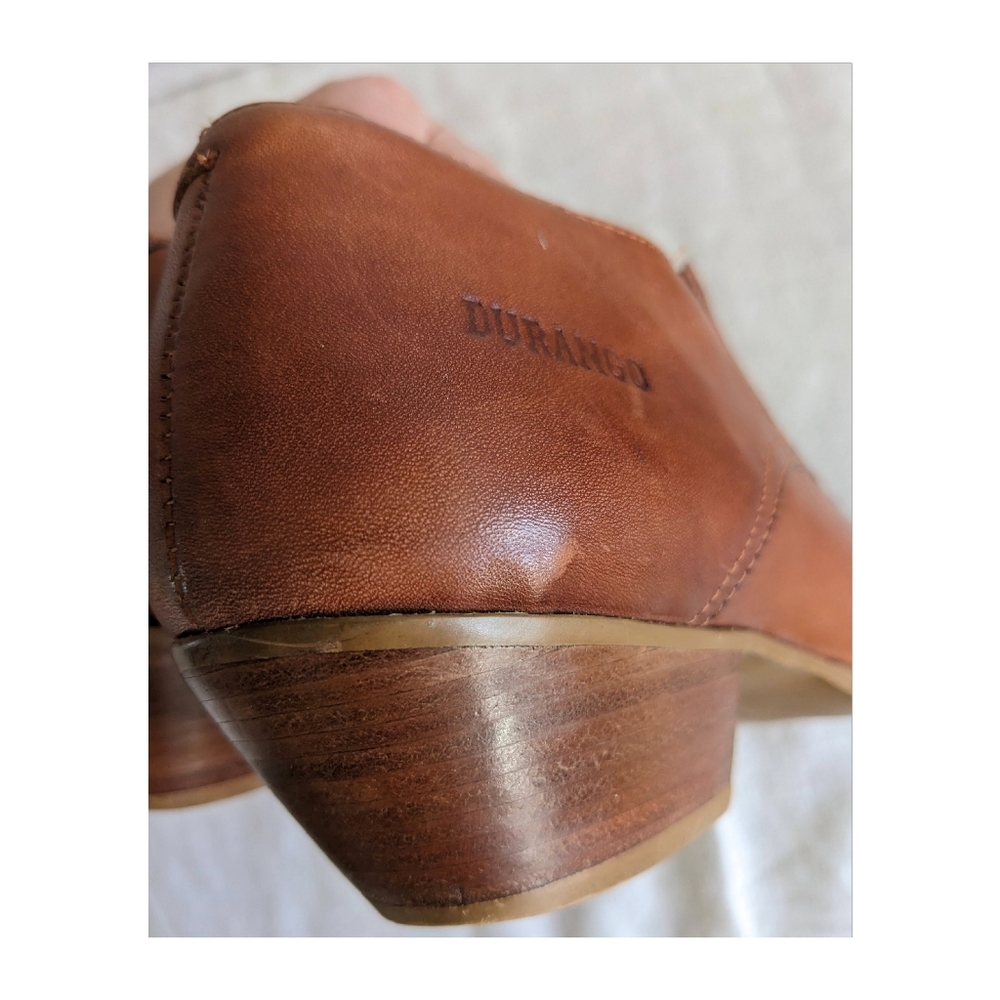 Durango Western Brown Leather Ankle Bootie - Picture 5 of 8